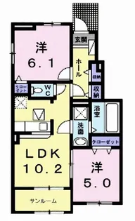 プラシード・レジデンスB【1階】の間取り