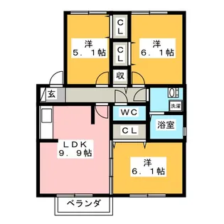 セラリッシュ A棟【2階】の間取り