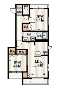ペアヒルハウス【2階】の間取り