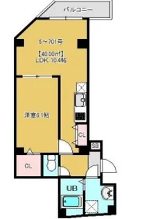 AQUASWill浅草【7階】の間取り