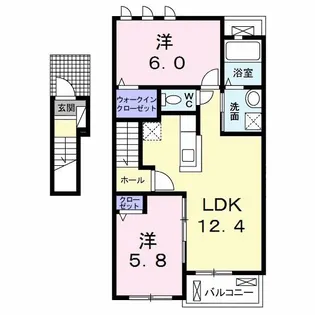 Clair A B【2階】の間取り