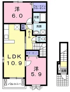 ソレアードA【2階】の間取り