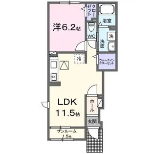 ラフィネ ジェンテ V【1階】の間取り