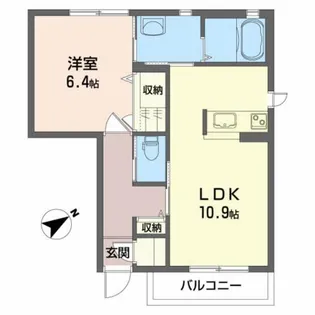 シャーメゾンコトンB【1階】の間取り