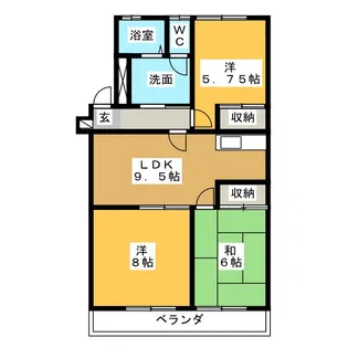 浜野マンション2【1階】の間取り