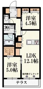 メゾングリシーヌ中神【1階】の間取り