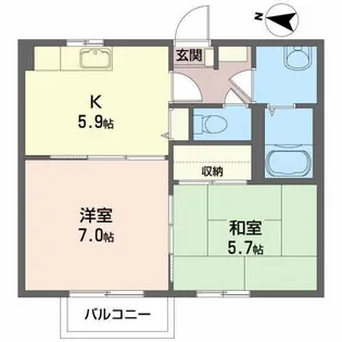 プリム・ローズ【2階】の間取り