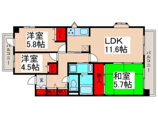 ウィルテラス市川【2階】の間取り