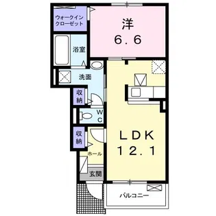 カーサ八万 I【1階】の間取り