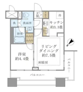 グラーサ白金高輪【5階】の間取り