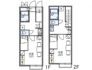 レオパレス遙【1階】の間取り