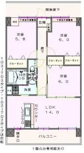 岡山県岡山市南区新保【マンション】の間取り