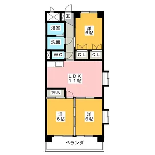 メゾンブローニュ 8【4階】の間取り