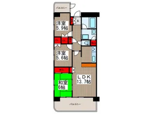 東川口ガーデンプラザ六番館【4階】の間取り