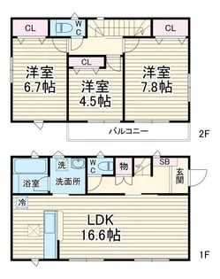 千葉県船橋市松が丘3【一戸建】の間取り