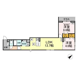 セレスティア江戸川III【2階】の間取り
