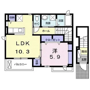 愛知県蒲郡市竹島町【アパート】の間取り