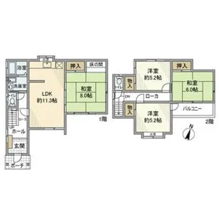 埼玉県越谷市東町2【一戸建】の間取り