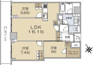 ザ・パークハウス神戸タワー【14階】の間取り
