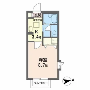 広瀬川ハイムA【1階】の間取り
