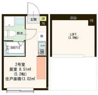 1Rの間取り画像