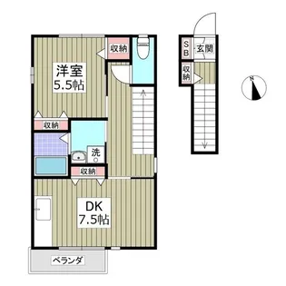 スクエア駅南B棟【2階】の間取り