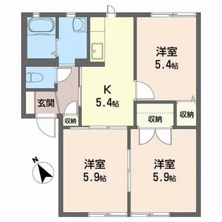 エクセルハイム【1階】の間取り