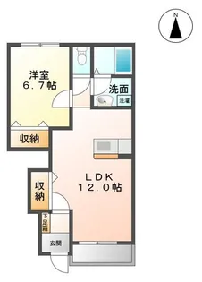 ルミエール・エス【1階】の間取り