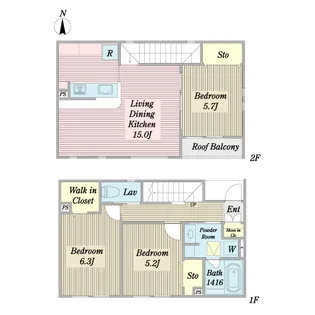東京都町田市金森東1【一戸建】の間取り