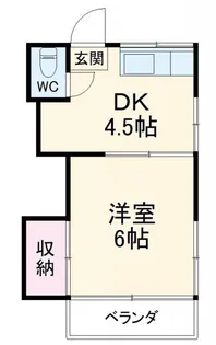 1DKの間取り画像
