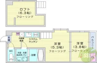 ラシュレ山手町【2階】の間取り