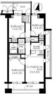 東京都渋谷区笹塚1【マンション】の間取り