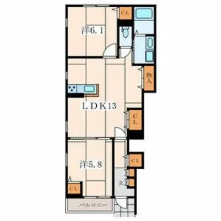 神奈川県大和市福田【アパート】の間取り