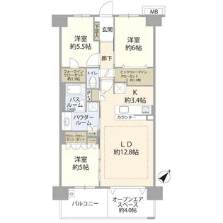 ヴェレーナシティパレ・ド・マリナージュ(040729)【2階】の間取り