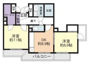 リビエール宮の坂【2階】の間取り
