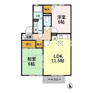 ロイヤルケビン B【1階】の間取り