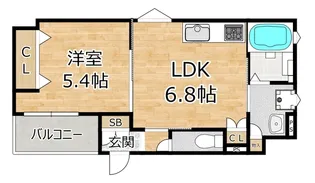 クリエオーレ百島【1階】の間取り