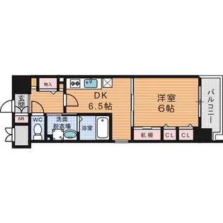 アスリート御堂筋本町【10階】の間取り