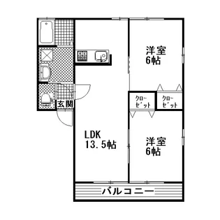 シティハイムヴァルト B【1階】の間取り