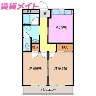 エバーランド伊藤【1階】の間取り