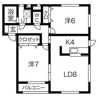 レジデンス中田A棟【1階】の間取り