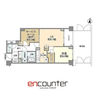 ブランズ弦巻二丁目【1階】の間取り