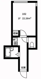 新日桜2号マンション【1階】の間取り