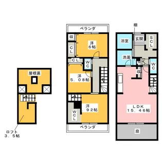 愛知県名古屋市名東区高社2【一戸建】の間取り