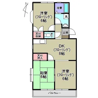 ヤツダハイツA【2階】の間取り