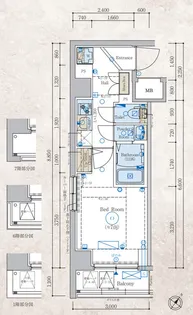 エステムコート新横浜グランデ【3階】の間取り