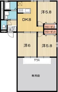 サンハイム B棟【1階】の間取り