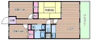 プレステージ上山手【3階】の間取り