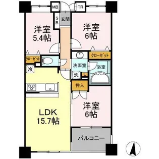 aieいわき駅前【12階】の間取り