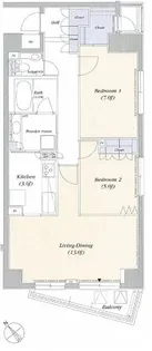 デュオフラッツ赤坂【6階】の間取り